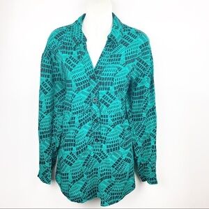 Anthropologie Green and Black Dania Tunic‎ A0001